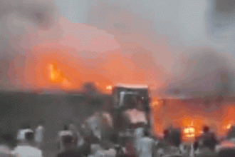 Watch: Massive fire guts 13 shops in J&K's Poonch, engulfs Bufliaz Central Market