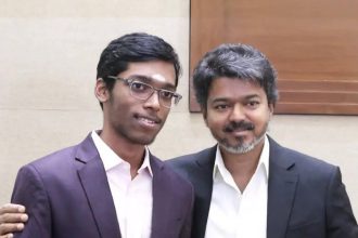 Watch: Rs 50 lakh reward! Tamil Nadu CM Vijay plays chess with Norway Chess champion R Praggnanandhaa