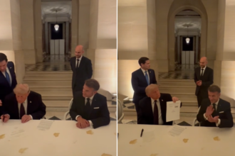Watch: Trump signs US-Iran deal MoU during dinner with Macron, says 'this was not easy'