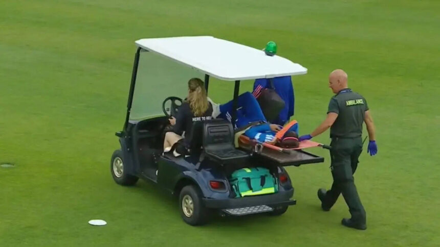 Worrying sight for India: Star spinner stretchered off after ankle injury