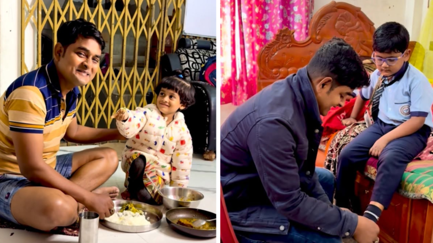 “You cannot raise two children alone”: How Suvendu Sarkar who never got a parent’s love became both mother and father t