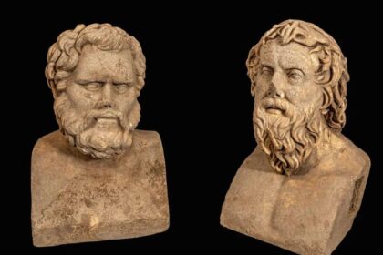 Archaeologists discover rare 1,700-year-old Roman marble busts buried near an ancient winepress in Israel