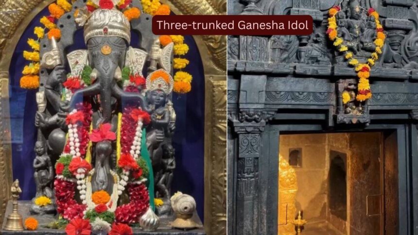 At this unique temple in Maharashtra, Lord Ganesha has three trunks and a secret underwater chamber; how travellers can reach