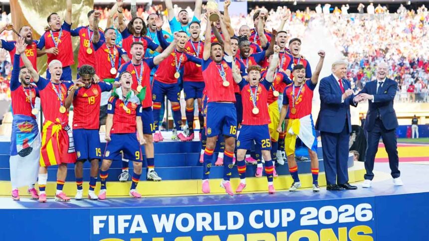 Awkward! Trump remains on podium during trophy celebrations; Infantino steps in