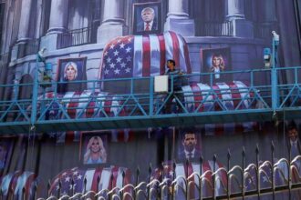 'Blood for blood': Iran displays giant billboard with Donald, Melania and Trump children in coffins