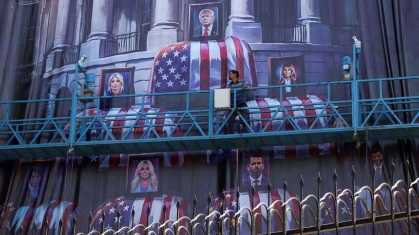 'Blood for blood': Iran displays giant billboard with Donald, Melania and Trump children in coffins