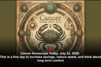 Cancer Horoscope Today, July 22, 2026: This is a fine day to increase savings, reduce waste, and think about long term comfor