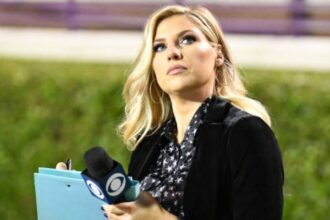 CBS NFL reporter Melanie Collins turns heads with a stylish golf course look while enjoying the offseason