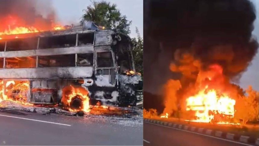 Chennai-Madurai sleeper bus catches fire on highway, no injuries reported