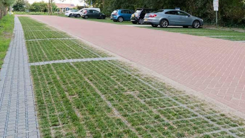Dutch cities are replacing solid concrete surfaces with grass-filled paving blocks that absorb rainwater and help keep urban