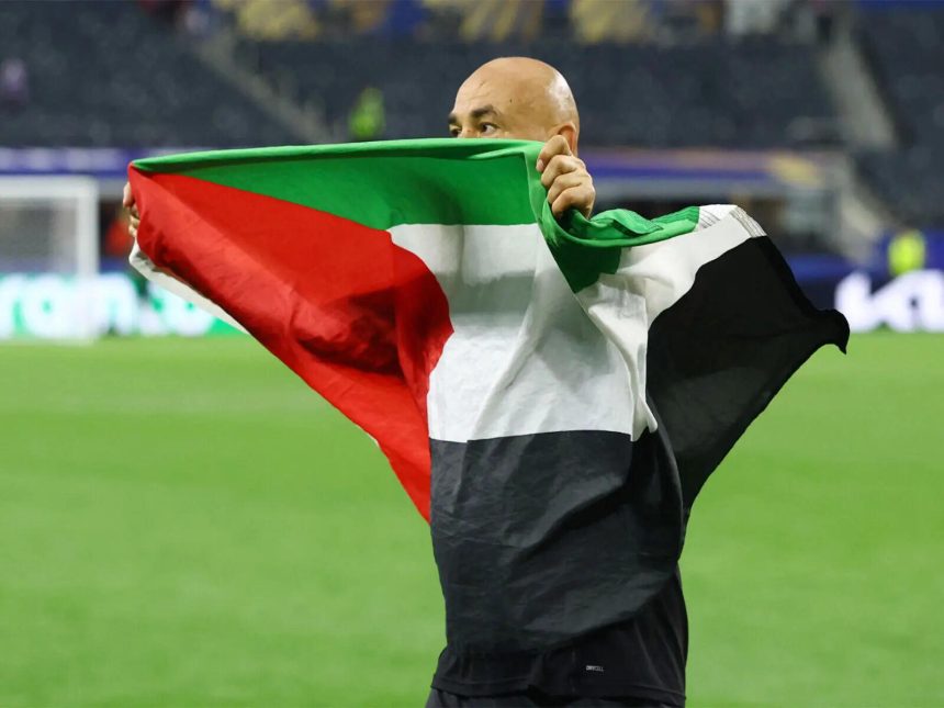 Egypt head coach raises Palestinian flag after historic FIFA World Cup win
