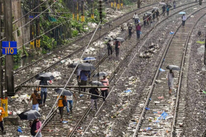 Heavy rain disrupts Mumbai-bound rail traffic as flooding forces train cancellations and diversions