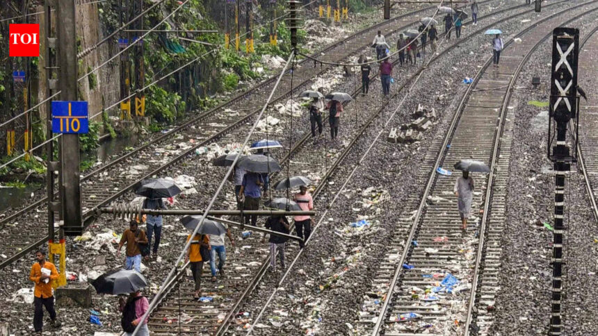 Heavy rain disrupts Mumbai-bound rail traffic as flooding forces train cancellations and diversions