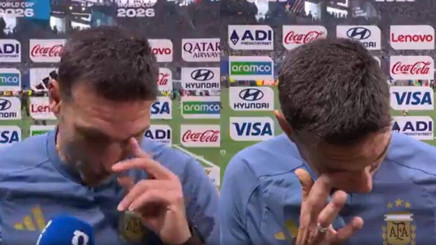 'I can't look at you, I'm sorry': Scaloni's post-match interview goes viral - Watch