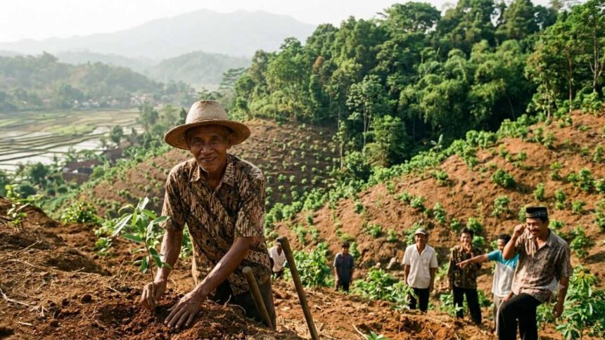 In 1996, Indonesia's 'crazy' tree planter who was mocked for his mission planted 11,000 trees and turned barren hills into a