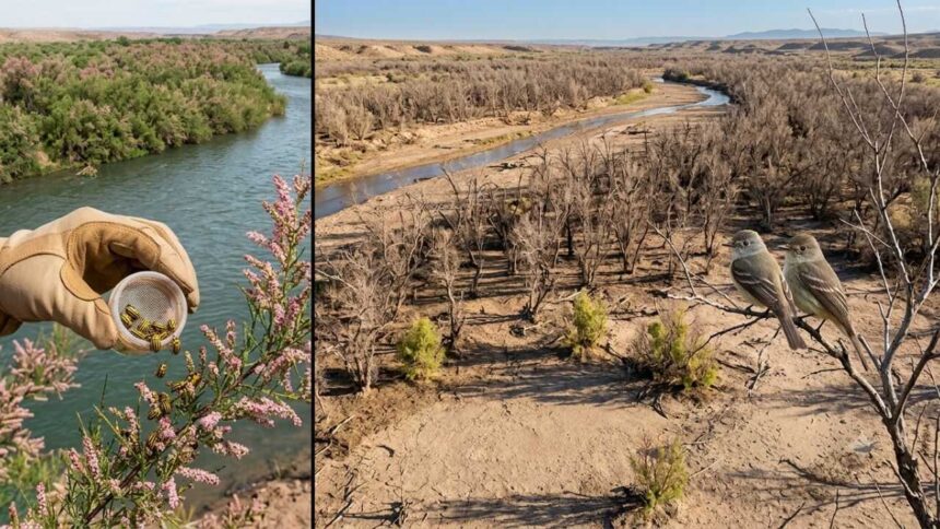In 2001, scientists released beetles to fight an invasive tree. Years later, an endangered bird had lost 94% of its habitat a