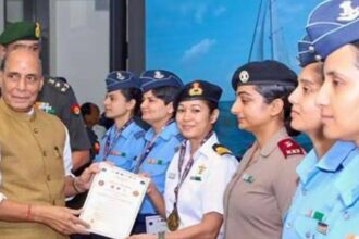 'Inspired every daughter of India': Rajnath Singh honours all-women crew of IASV Triveni