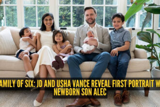 JD and Usha Vance share first family portrait with baby Alec Neel as they welcome their fourth child