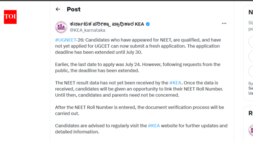 Karnataka UGNEET 2026 deadline extended: Check the revised schedule and other details here