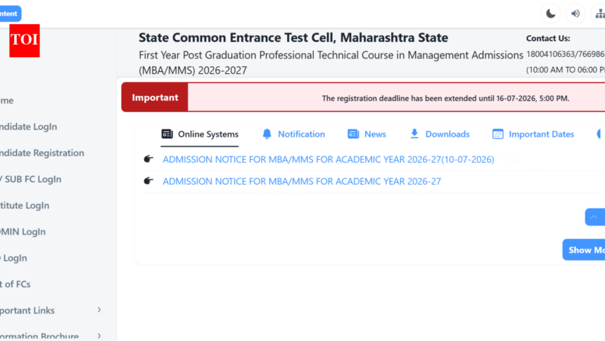 MHT CET CAP 2026 registration for MBA, MMS extended till July 16; check revised counselling schedule