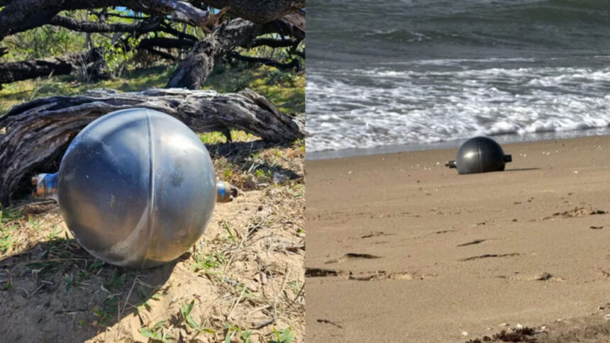 Mysterious 'space balls' twice the size of basketballs wash ashore on Australian beach, scientists say the discovery is more