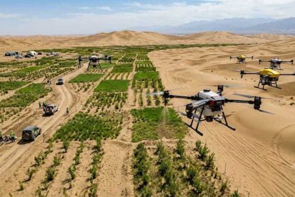 Once known as the 'Sea of Death', China's Taklamakan Desert is turning greener with drone technology