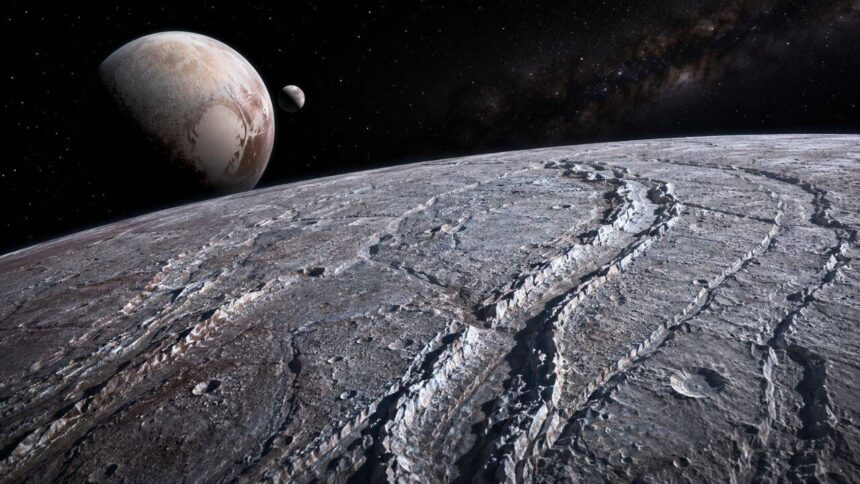 Pluto's moon Charon may have once spun once every 14 hours, and its ancient mountains still record how it slowed down