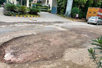 PMO intervention sought to fix pothole-ridden road near Gurgaon Sec-79 school