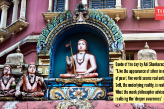 Quote of the day by Adi Shankaracharya: “Like the appearance of silver in mother of pearl, the world seems real until the S