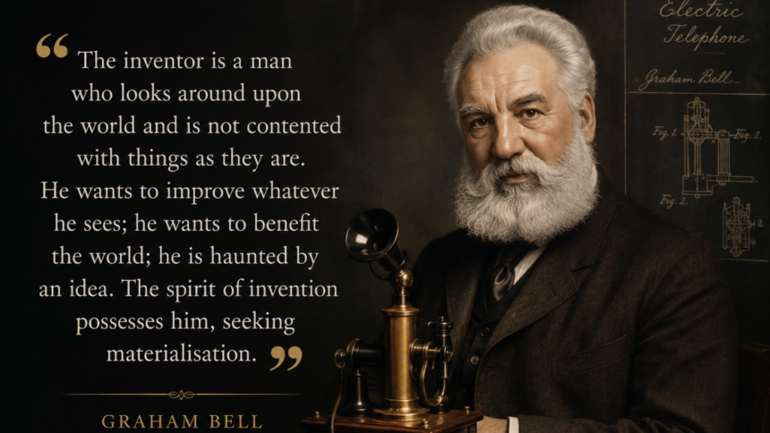Quote of the day by Alexander Graham Bell: Why "The inventor is a man who looks around upon.." celebrates the power of curios