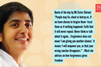 Quote of the day by BK Sister Shivani: “People may lie, cheat or betray us. If we have chosen to forgive them—trust them