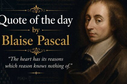 Quote of the day by Blaise Pascal: "The heart has its reasons of which reason knows nothing."