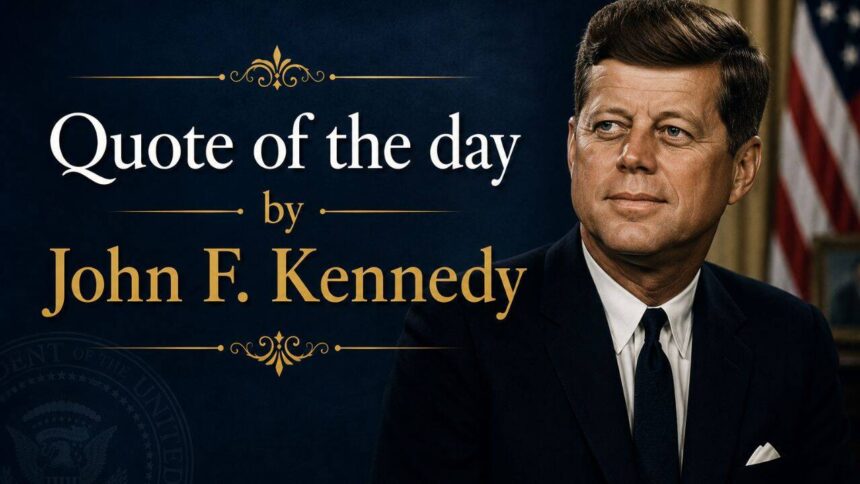 Quote of the day by John F. Kennedy: “My fellow Americans, ask not what your country can do for you—ask what you can do f