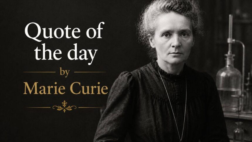 Quote of the day by Marie Curie: "Be less curious about people and more curious about…"