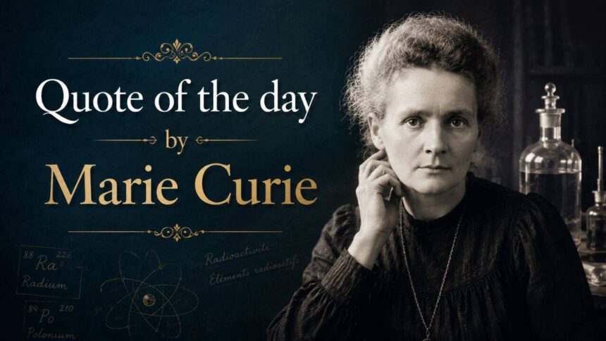 Quote of the day by Marie Curie: "One never notices what has been done; one can only..."