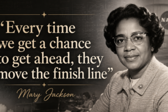 Quote of the day by Mary Jackson: "Every time we get a chance to get ahead, they move…" - a timeless reminder about resilie