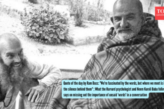 Quote of the day by Ram Dass: "We're fascinated by the words, but where we meet is in the silence behind them" ; What the Har