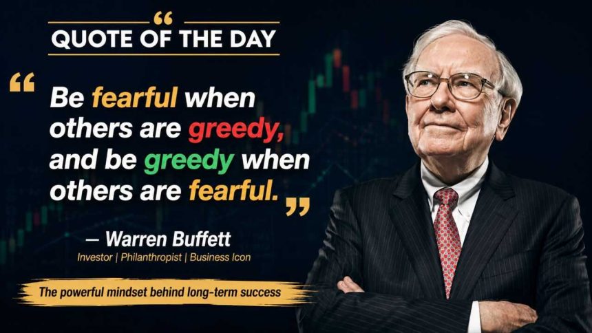 Quote of the day by Warren Buffett: “Be fearful when others are greedy, and be greedy when…” - the powerful mindset beh