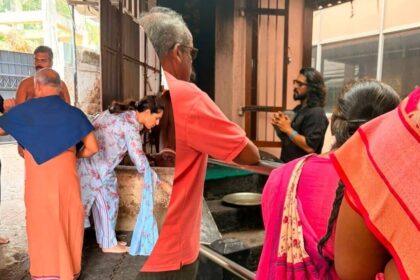 Ram Charan visits Coimbatore Ayyappa temple after successful wrist surgery; see pic here