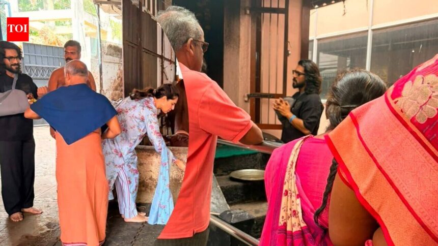 Ram Charan visits Coimbatore Ayyappa temple after successful wrist surgery; see pic here
