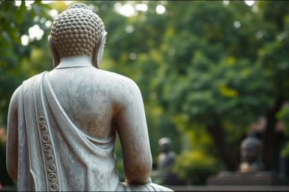 Religious proverb of the day from Thailand: "Paste gold leaf onto the back of a Buddha statue" inspires us to do good when no