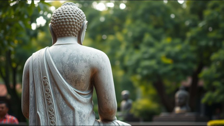 Religious proverb of the day from Thailand: "Paste gold leaf onto the back of a Buddha statue" inspires us to do good when no