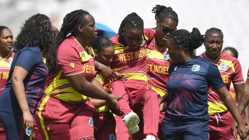 Scary scenes! Dottin carried off moments before Women's T20 WC semis