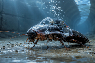 Scientists created remote-controlled cockroaches, then fitted them with tiny suits that kept them walking underwater for up t