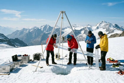 Scientists drill 33 feet into a vanishing glacier to recover a 2,000-year old record of...