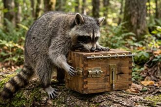 Scientists gave wild raccoons four-lock puzzle boxes to test their problem-solving skills, but the animals opened them using
