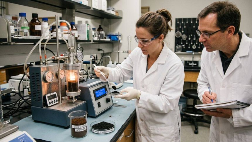 Scientists turned used coffee grounds into a high-energy charcoal-like fuel in just 90 seconds