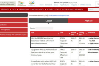 SPMCIL Assistant Manager Recruitment 2026 begins at spmcil.com, applications open until August 24