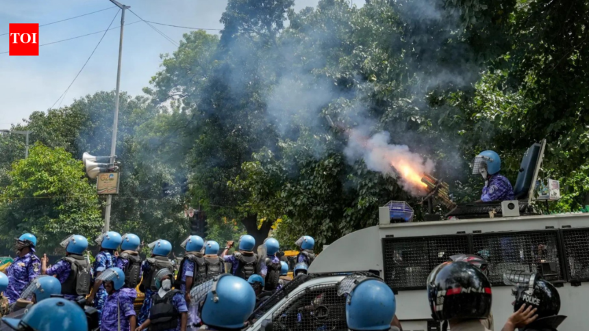 Stone-pelting erupts after education minister Dharmendra Pradhan quits; tear gas, lathicharge used; 2 cops injured