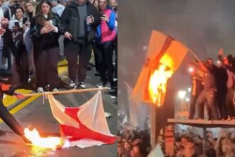 Watch: Argentina fans burn England flags after FIFA WC semi-final win